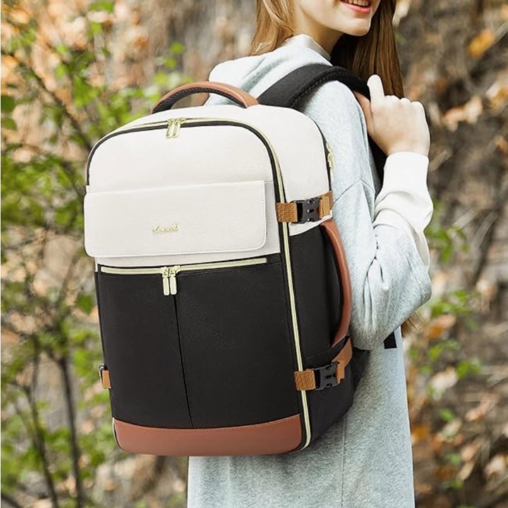 Amazon Black and Cream Travel Backpack